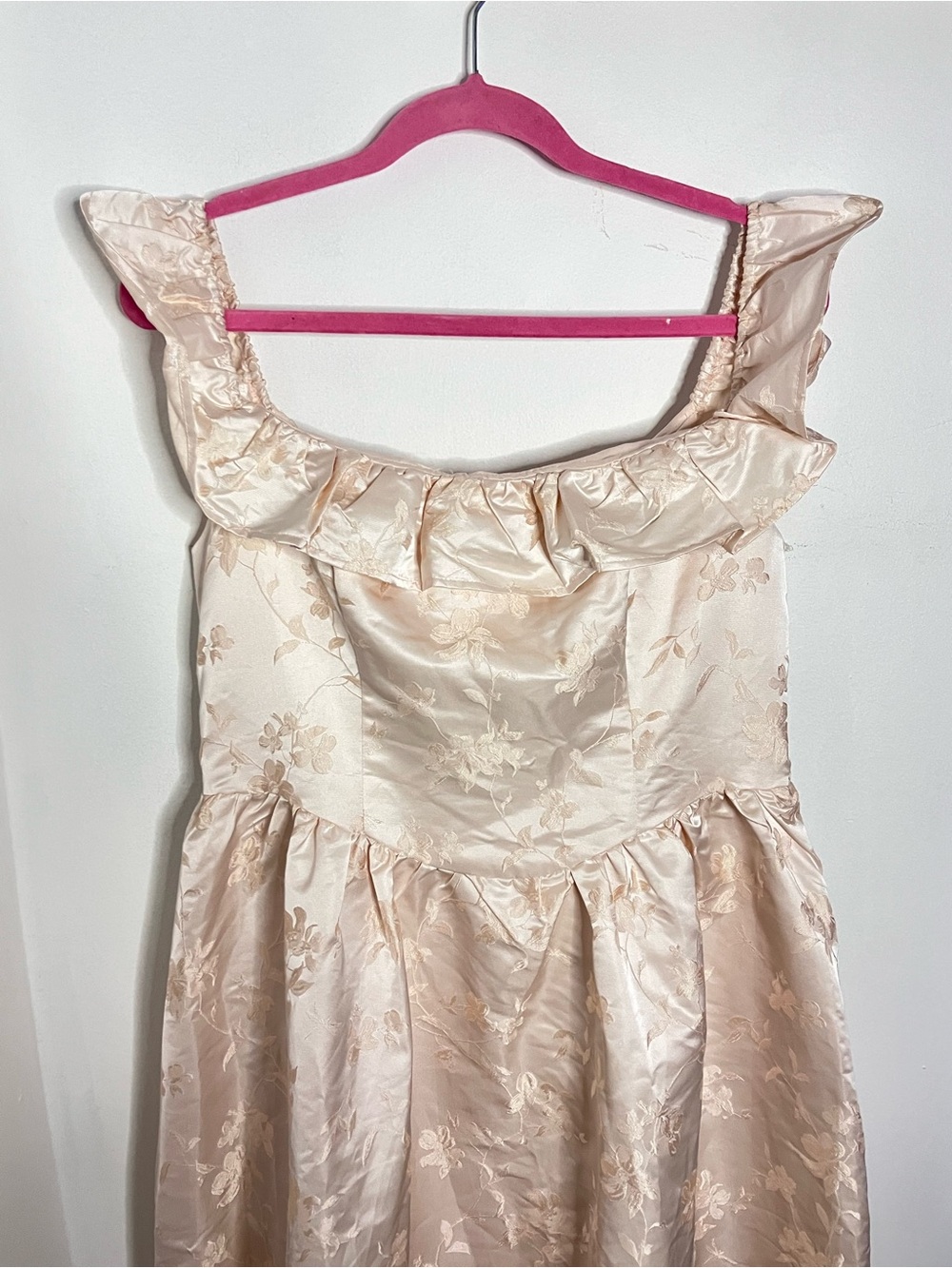 Petal & Pup Vivien Jacquard Print Nude/Blush Pink Maxi Dress Size XL - Picture 7 of 11